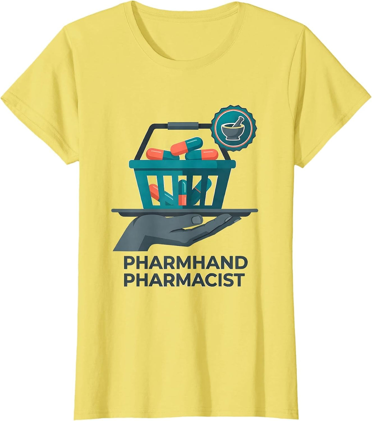 Pharmhand Pharmacist Funny Pharmacy Tech Occupation Humor T-Shirt - Lemon Yellow