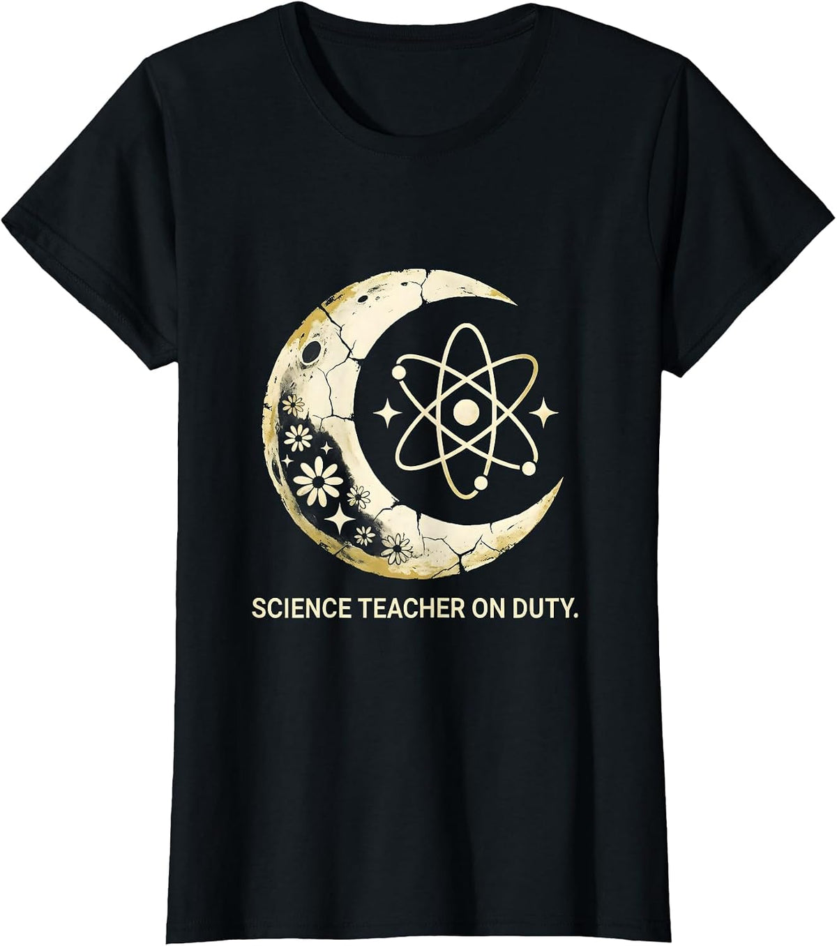 Science Teacher On Duty Educator Design T-Shirt - Black