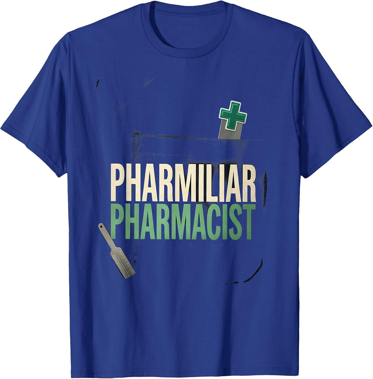 Pharmiliar Pharmacist Funny Pharmacy Tech Crew Gift T-Shirt - Royal Blue
