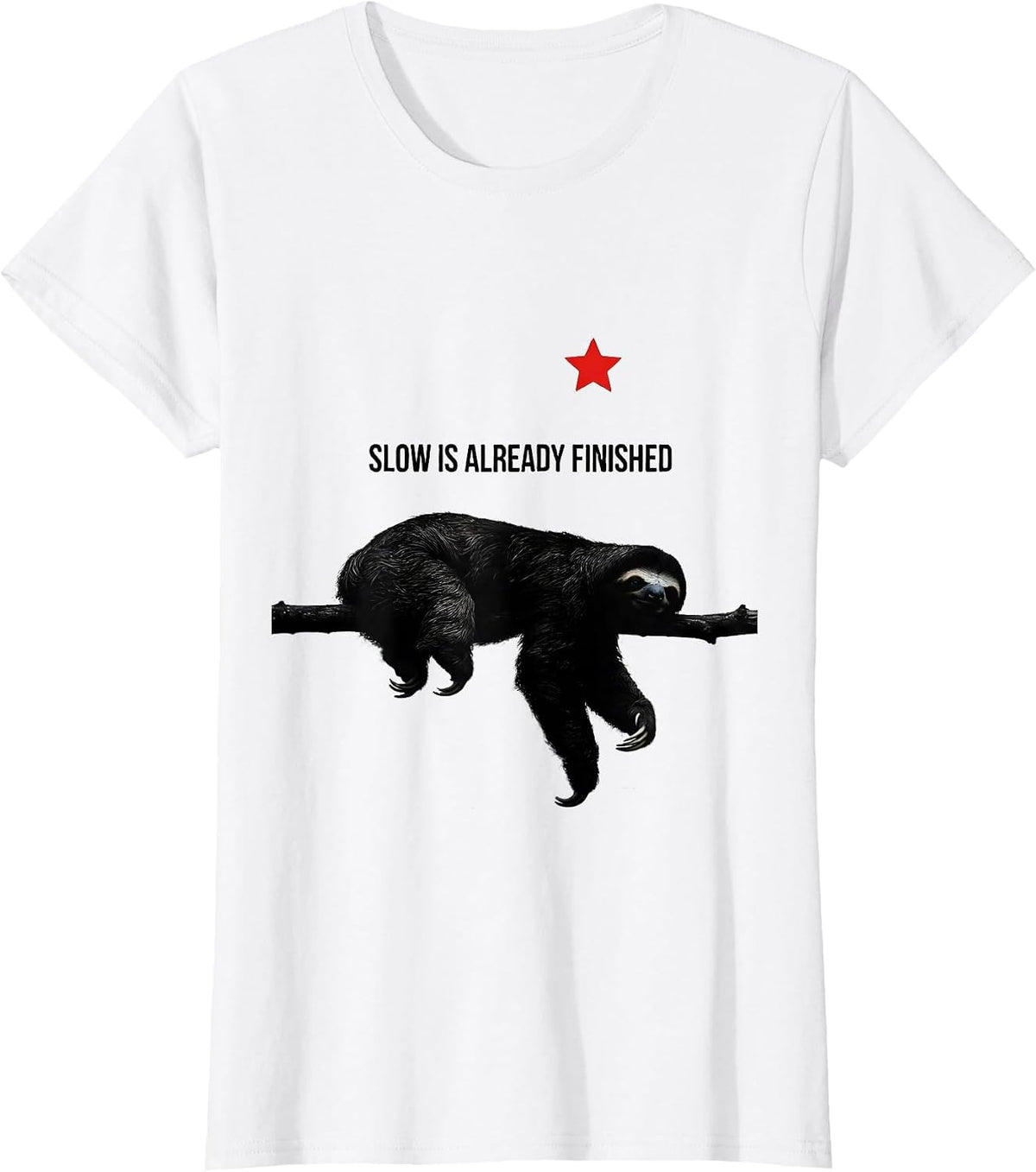 Slow Is Already Finished Funny Sloth Lover Christmas Humor T-Shirt - White