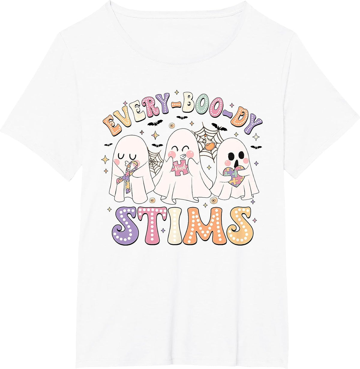Everyboody Stims Halloween Special Education Spooky Autism T-Shirt - White