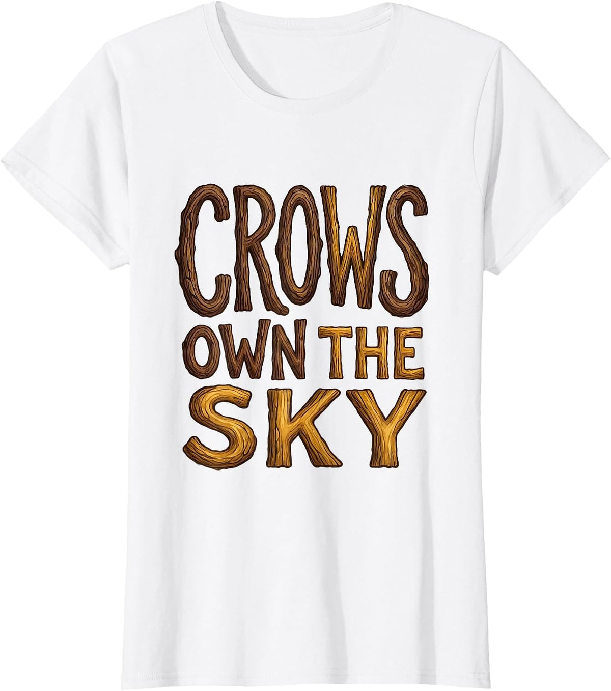 Crows Own The Sky Dark Bird Graphic Design T-Shirt - White