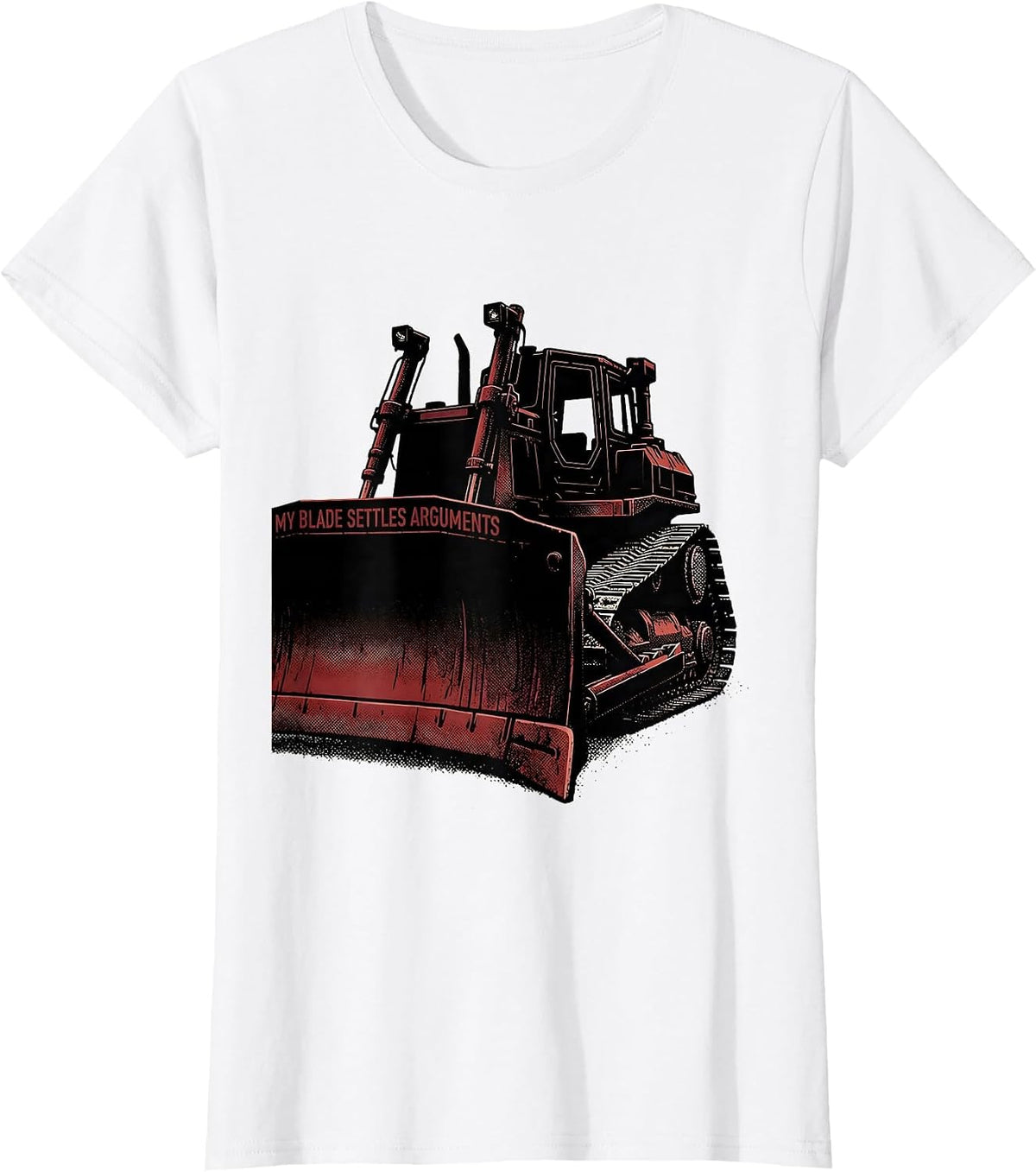 My Blade Settles Arguments Blackwork Dotwork Heavy Equipment T-Shirt - White