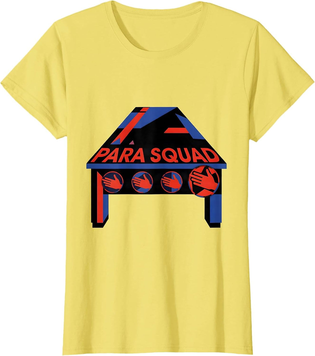 Para Squad Bauhaus Modernist Paraprofessional Teacher T-Shirt - Lemon Yellow