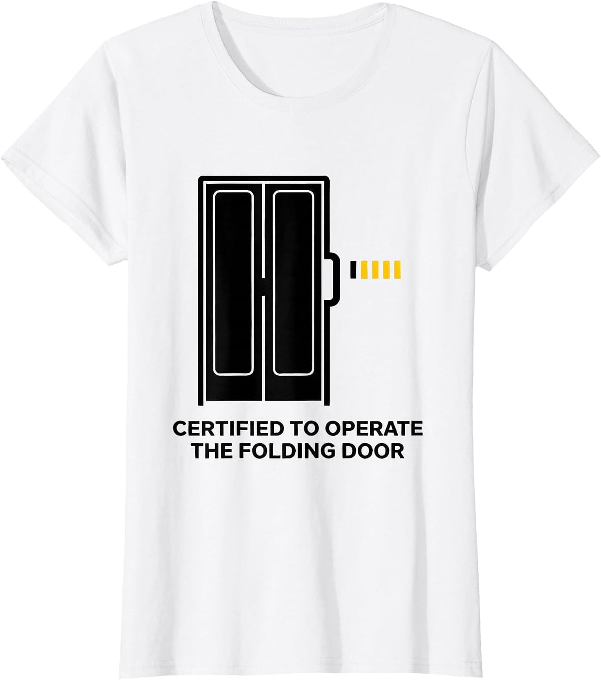 Certified To Operate The Folding Door Funny School Bus T-Shirt - White