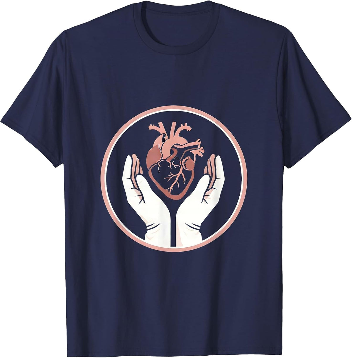 Men's Medical Assistant Caring Heart Graphic Design T-Shirt - Navy Blue