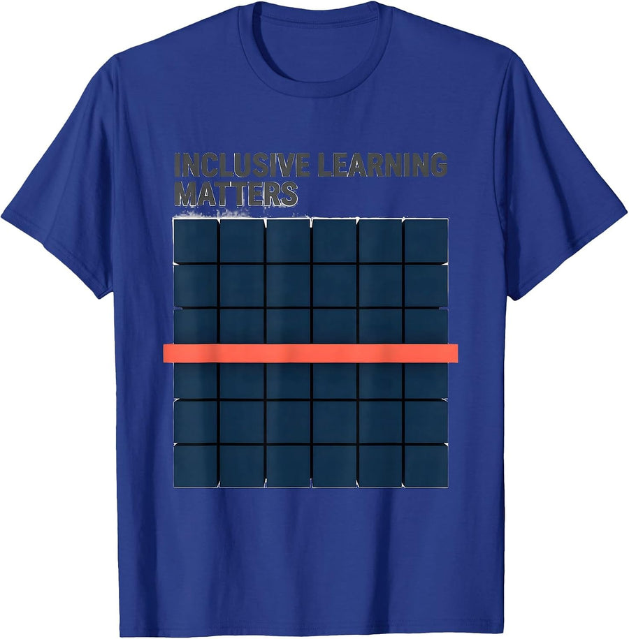 Inclusive Learning Matters Geometric Special Education T-Shirt - Royal Blue
