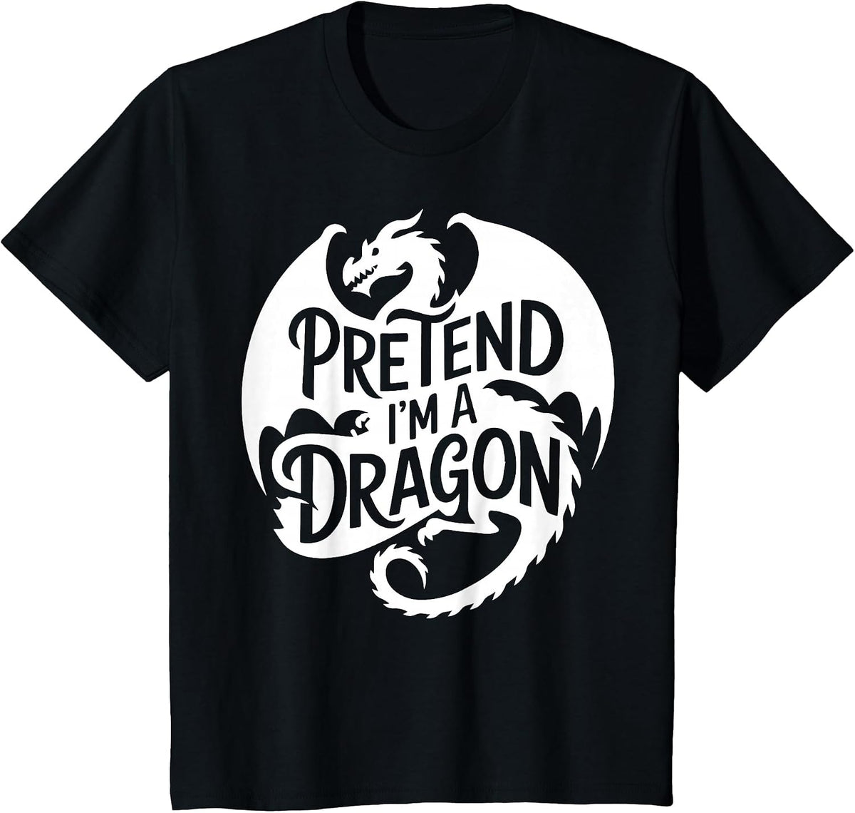 Group Easy Adult Halloween Costumes Pretend I'm A Dragon T-Shirt - Black