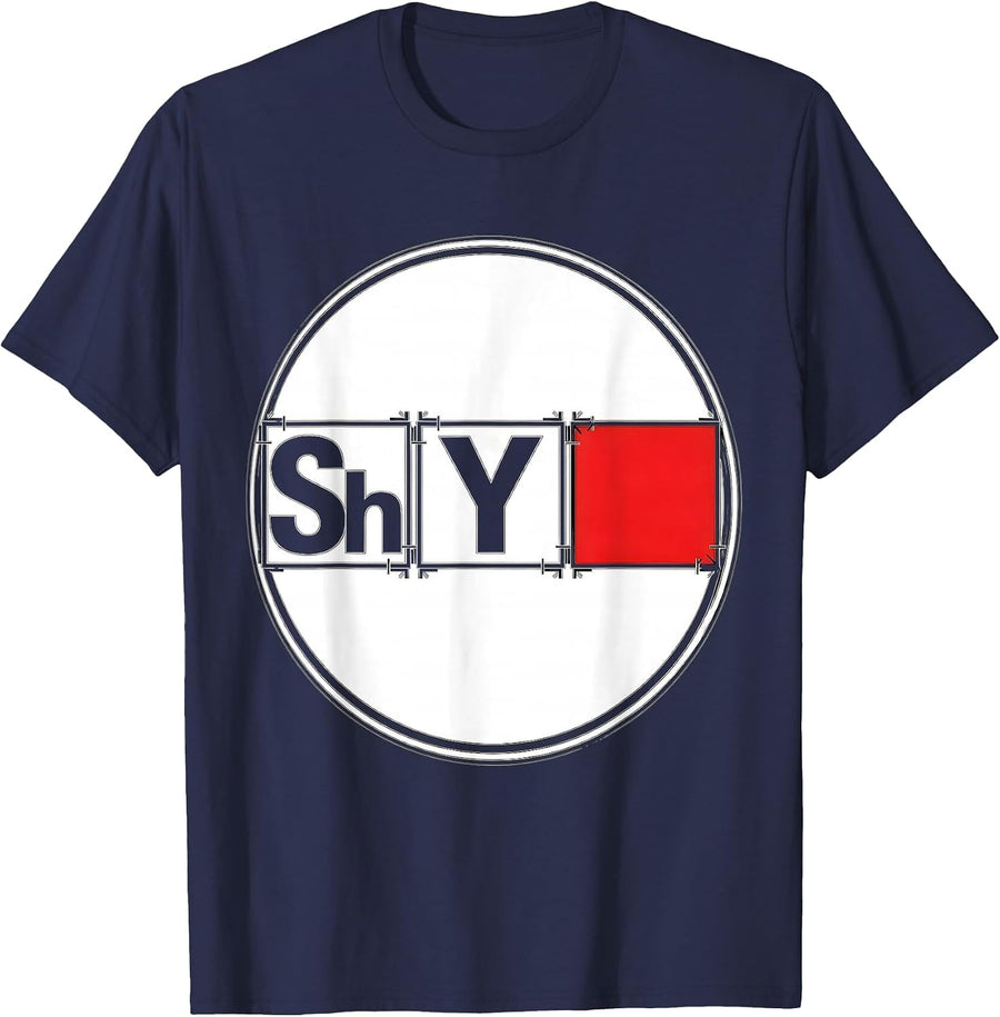 SHY Funny Chemistry Pun Science Student Teacher Nerdy Humor T-Shirt - Navy Blue