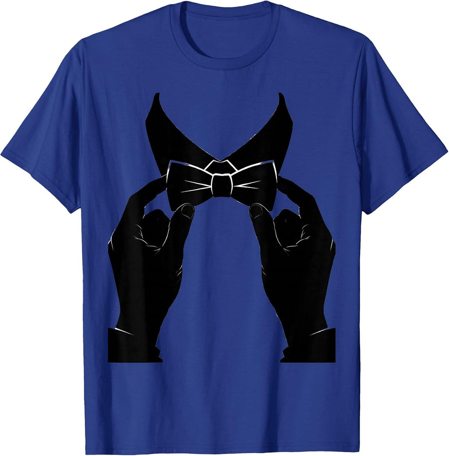 Classic Bow Tie Adjustment Tuxedo Graphic T-Shirt - Royal Blue