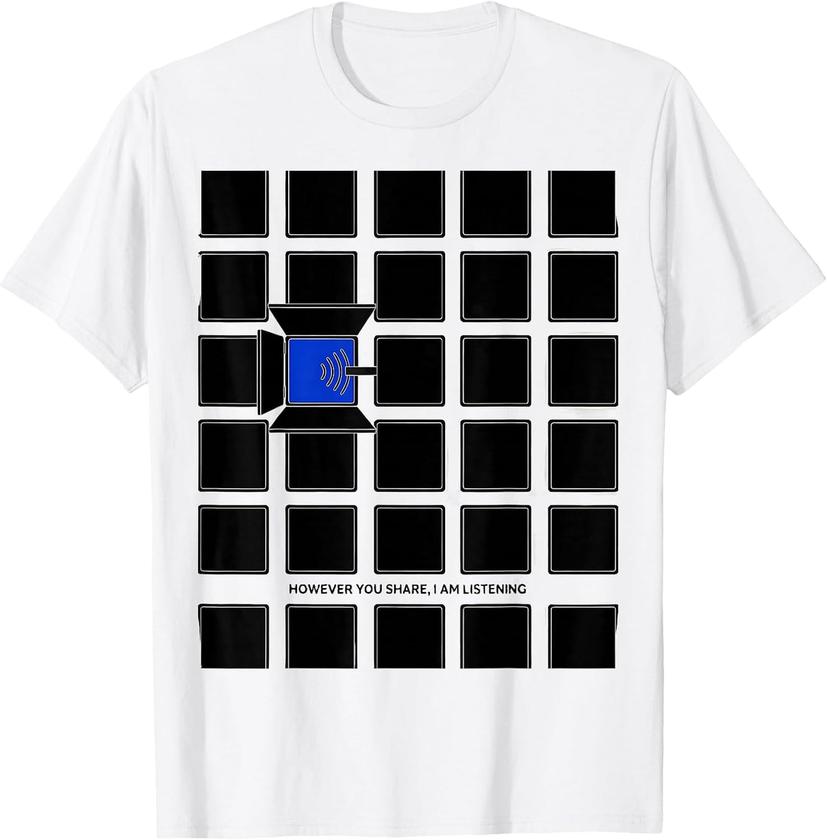 Men's However You Share, I Am Listening Geometric AAC SLP Teacher T-Shirt - White