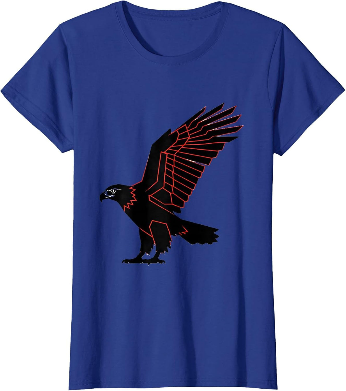 Women's Bald Eagle Compact Body Swiss International Eagle Lover T-Shirt - Royal Blue