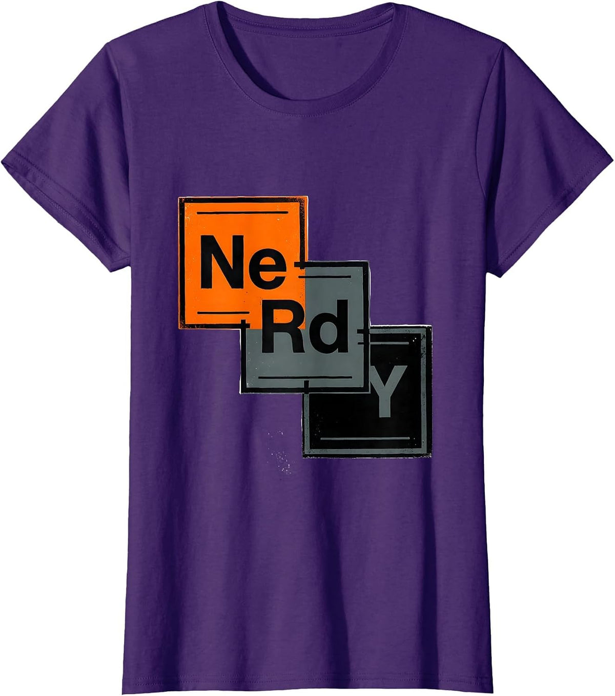 NERDY Science Humor Periodic Table Chemistry Teacher Gift T-Shirt - Purple