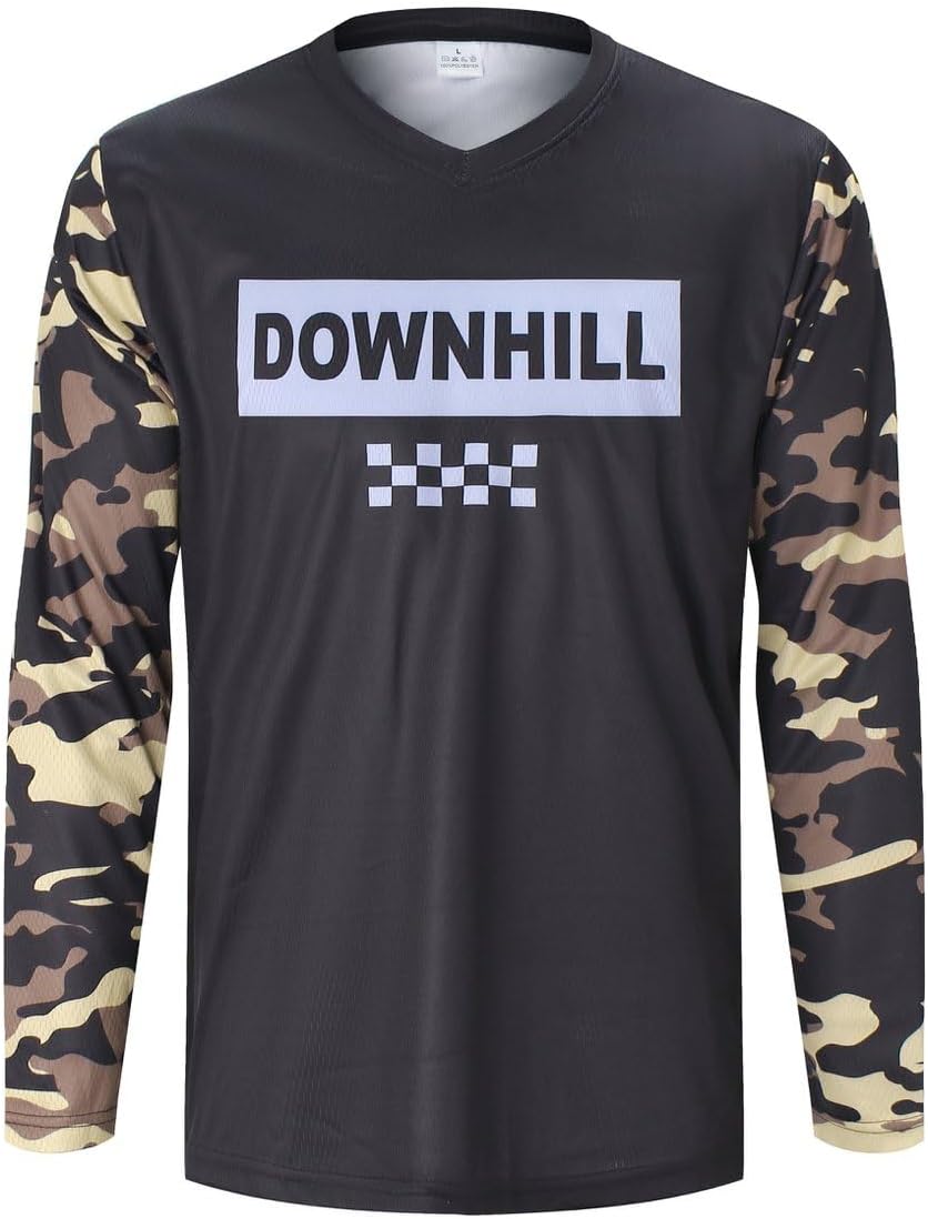 Mountain Bike Jersey Mens Long Sleeve Motocross Jersey Cycling Jersey Breathable Quick Dry Downhill BMX Off-Road - 45