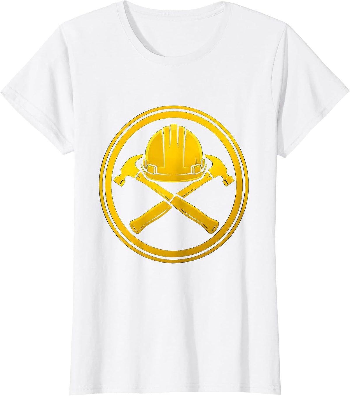 Labor Day Hardhat Crossed Hammers Graphic T-Shirt - White
