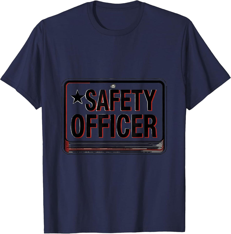 Safety Officer Funny Police Officer Costume Halloween T-Shirt - Navy Blue