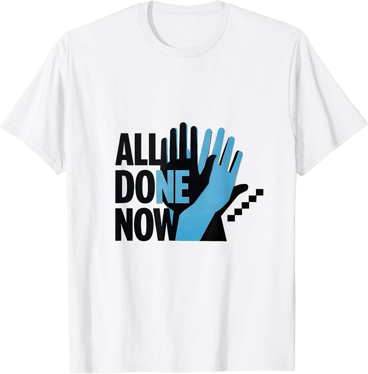 Men's All Done Now Minimalist ASL Sign Language Teacher Classroom T-Shirt - White