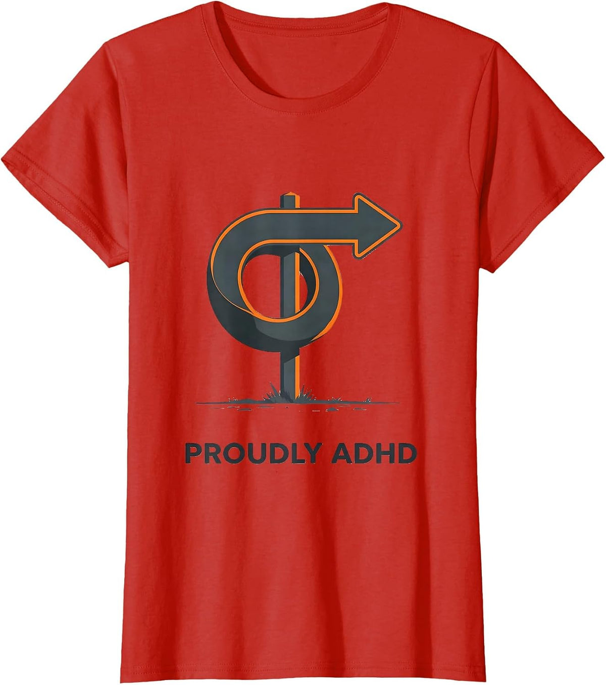 Proudly ADHD Funny Neurodiverse Awareness Neurodiversity T-Shirt - Red