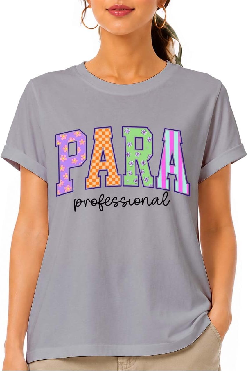Paraprofessional Shirt para Educator Back to School T-Shirt for Women - Grey