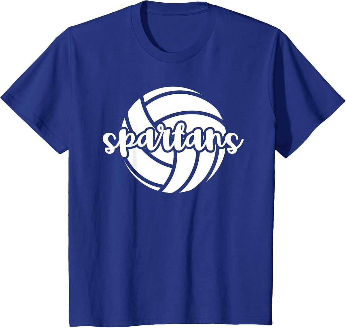 Spartans Volleyball Team Mascot School Spirit Game Night T-Shirt - Royal Blue