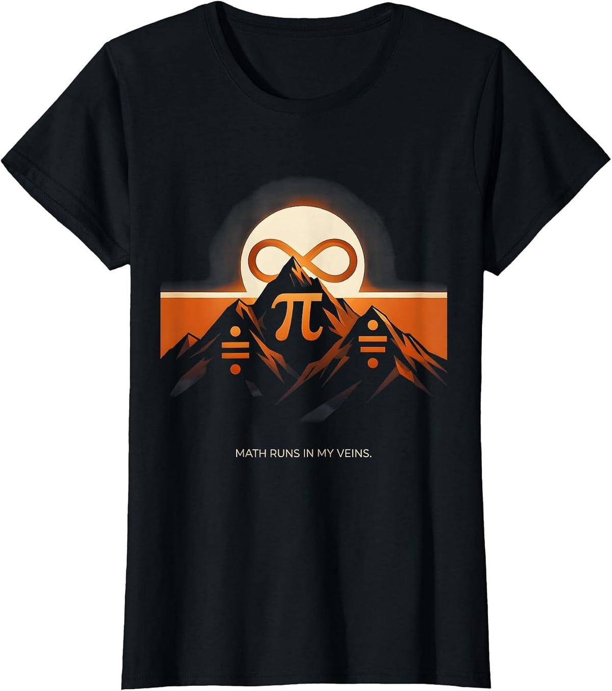 Math Runs In My Veins Math Teacher Design T-Shirt - Black