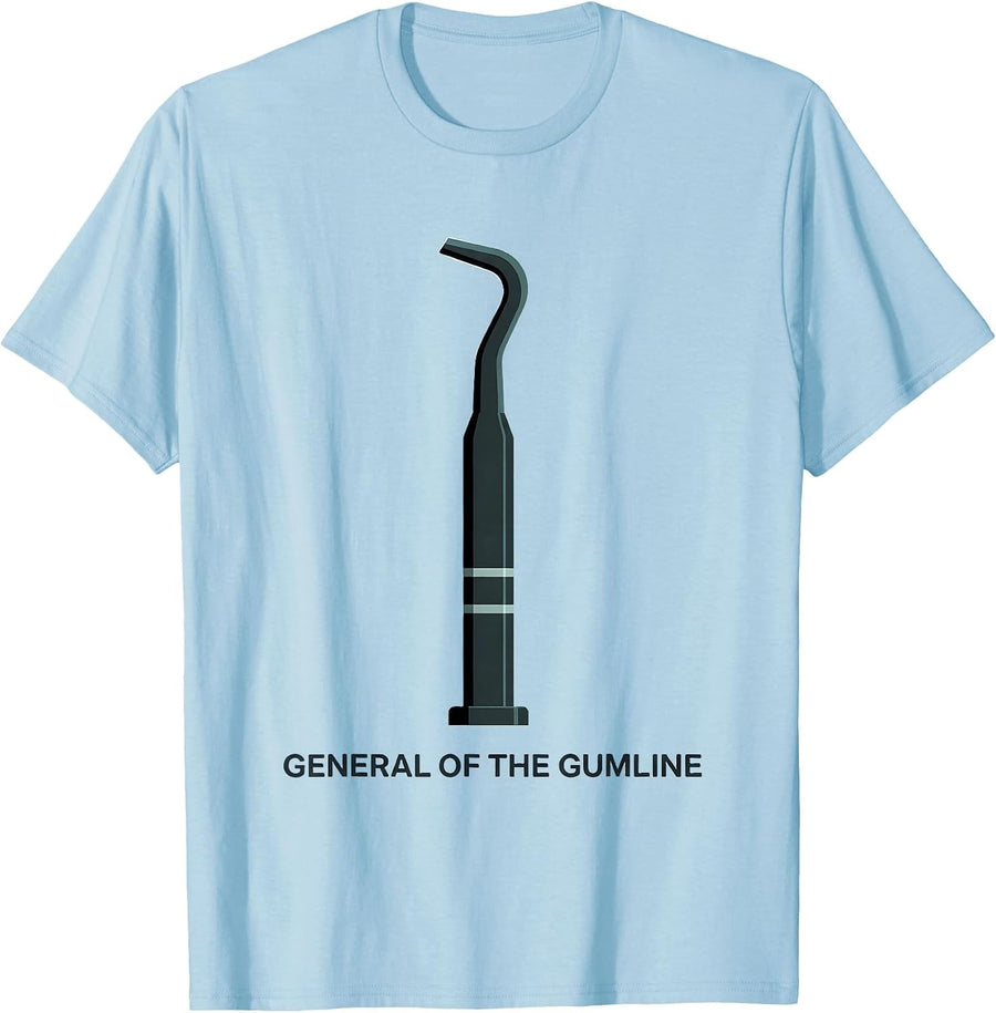 Men's General Of The Gumline Funny Dental Hygienist Humor T-Shirt - Baby Blue