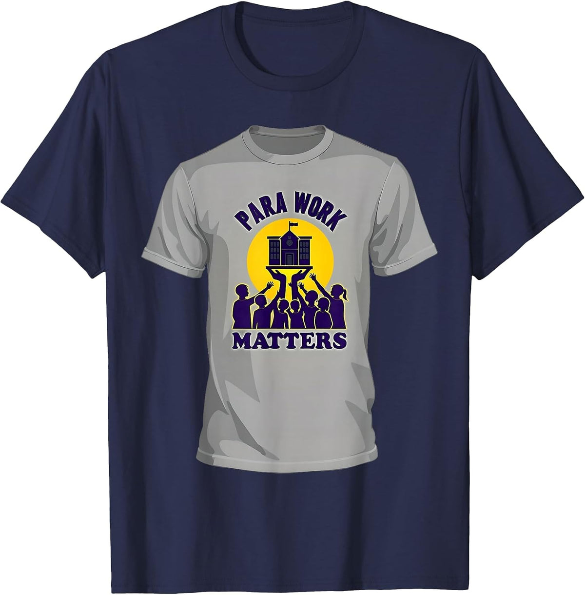Para Work Matters Paraprofessional Design T-Shirt - Navy Blue
