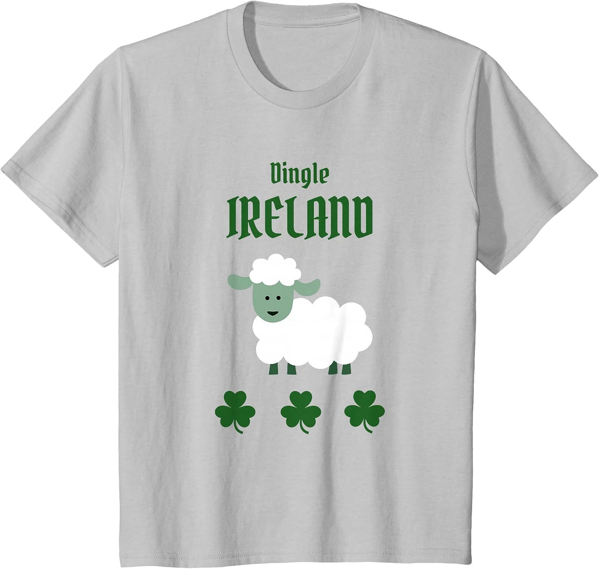Dingle Ireland Souvenir with Sheep and Shamrocks T-Shirt - Silver Grey