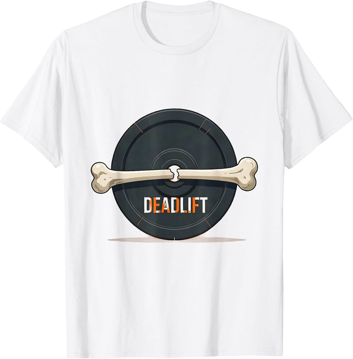 Men's Deadlift Funny Halloween Skeleton Weight Lifting Workout Gym T-Shirt - White