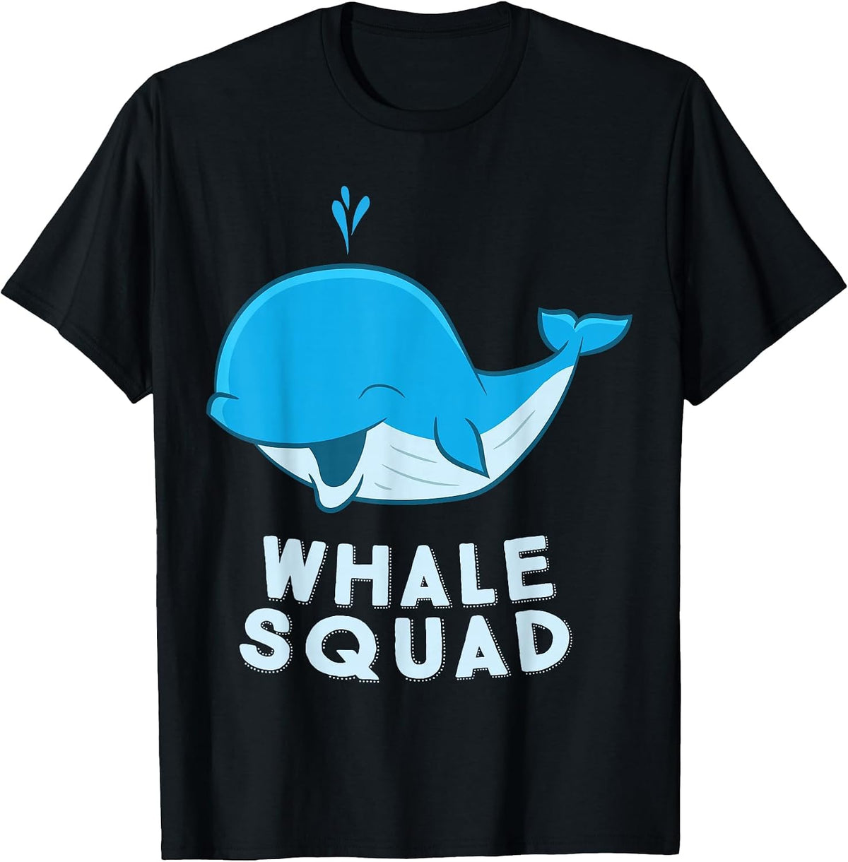 Team Wale Funny Whale Squad T-Shirt - Black