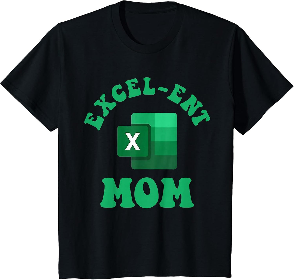 Excel-ent Mom Excel Spreadsheet Groovy Mom T-Shirt - Black