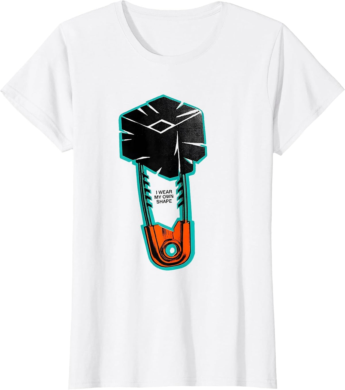 I Wear My Own Shape Risograph Bold Hustle Statement Graphic T-Shirt - White