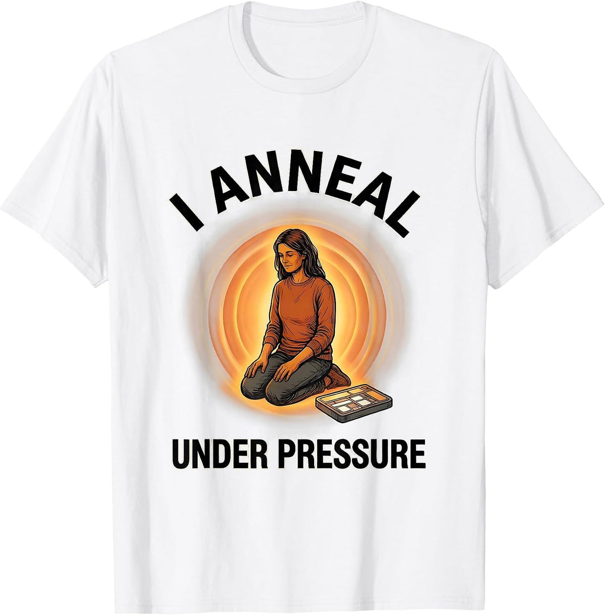 Men's I Anneal Under Pressure Funny Science Teacher Chemistry Pun T-Shirt - White