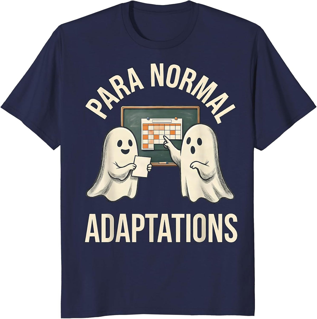 Para Normal Adaptations Funny Ghost Paraprofessional T-Shirt - Navy Blue