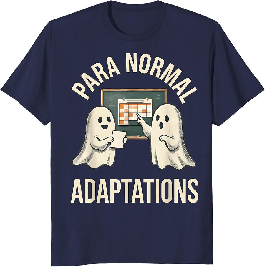 Para Normal Adaptations Funny Ghost Paraprofessional T-Shirt - Navy Blue