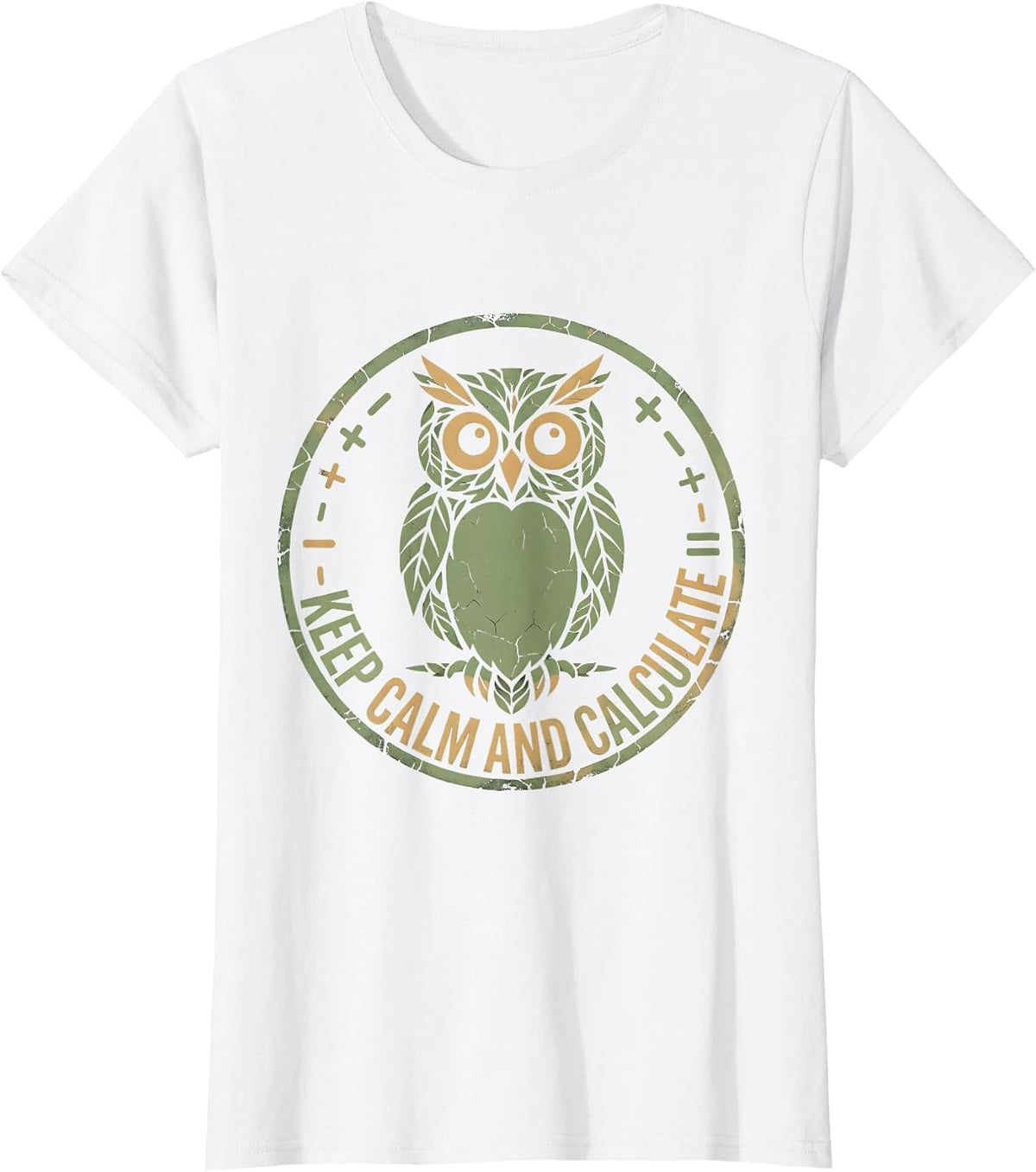 Keep Calm and Calculate Math Teacher Design T-Shirt - White