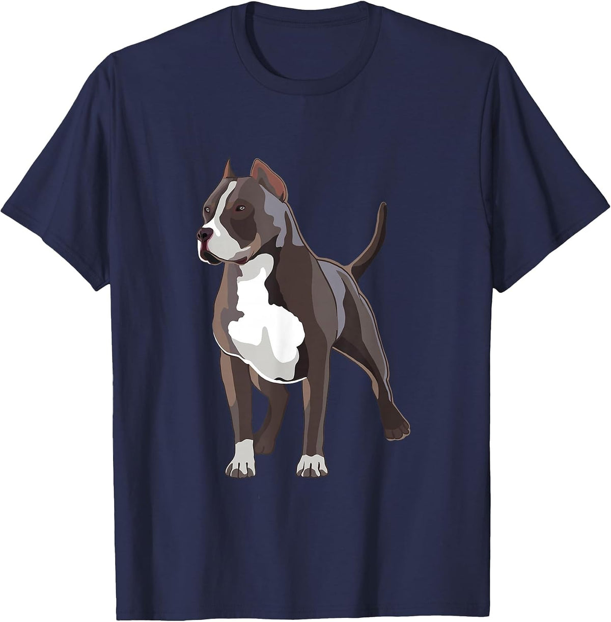 American Bully Dog Holder Illustration for Dog Lovers T-Shirt - Navy Blue
