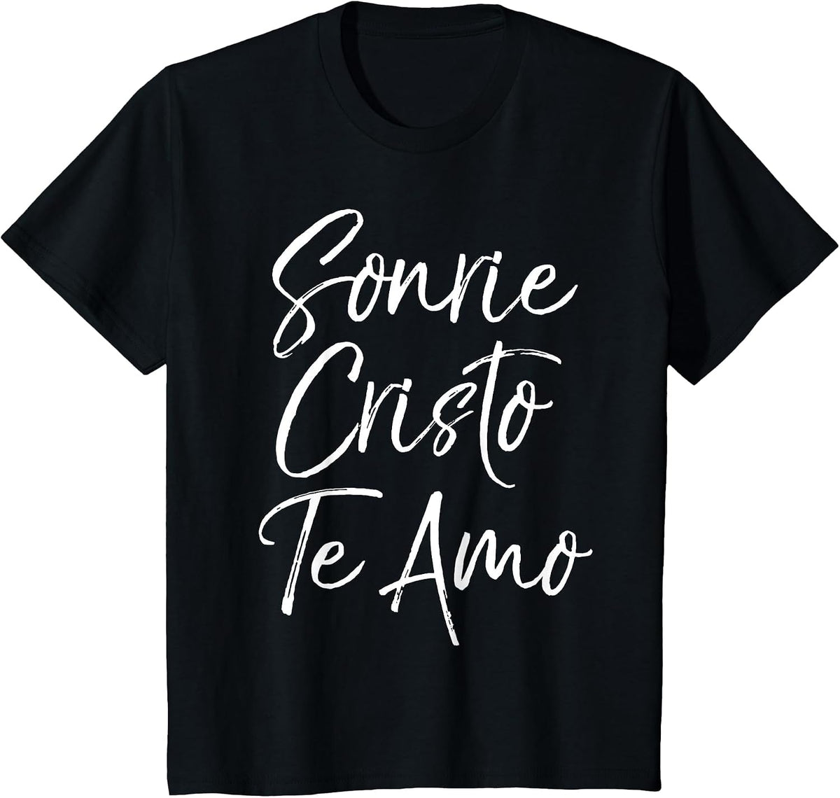 Español Christian Quote Spanish Mission Sonrie Cristo Te Amo T-Shirt - Black