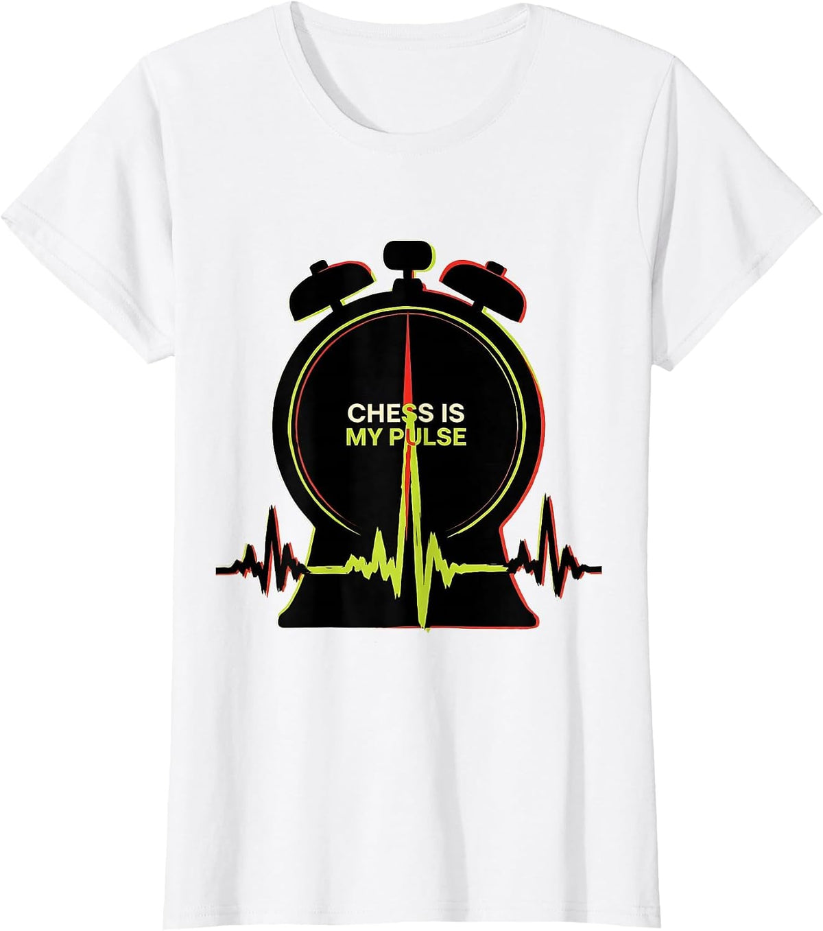Chess Is My Pulse Screenprint Chess Enthusiast Hobby Gift T-Shirt - White