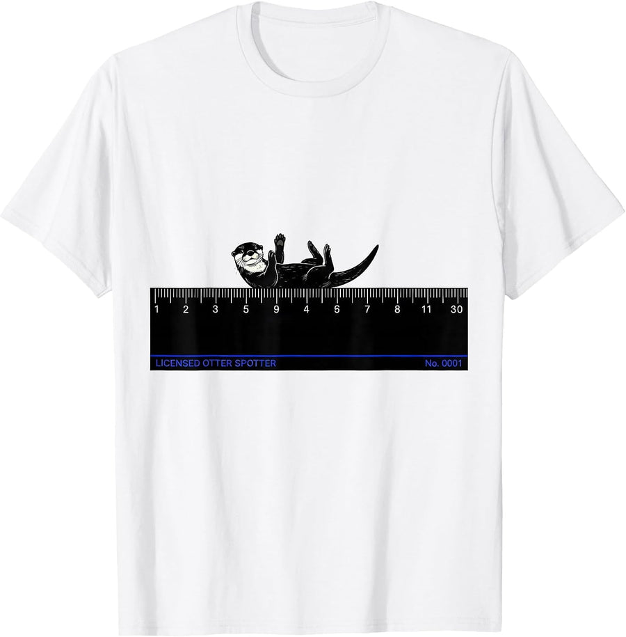 Men's Licensed Otter Spotter No 0001 Funny Otter Lover Gift T-Shirt - White