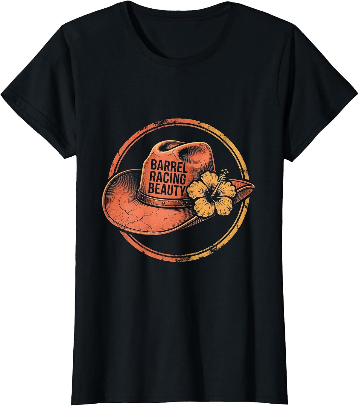 Barrel Racing Beauty Rodeo Women Design T-Shirt - Black
