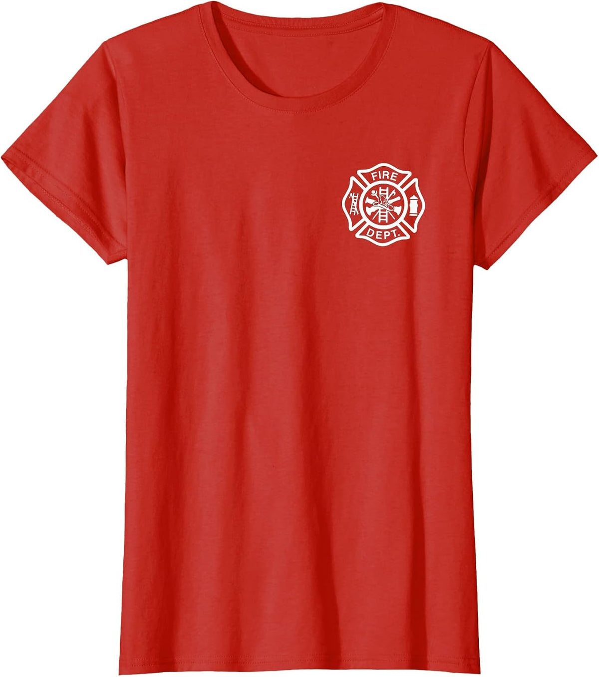 Fire Department Logo Uniform Fireman Symbol Firefighter Gear T-Shirt - Red
