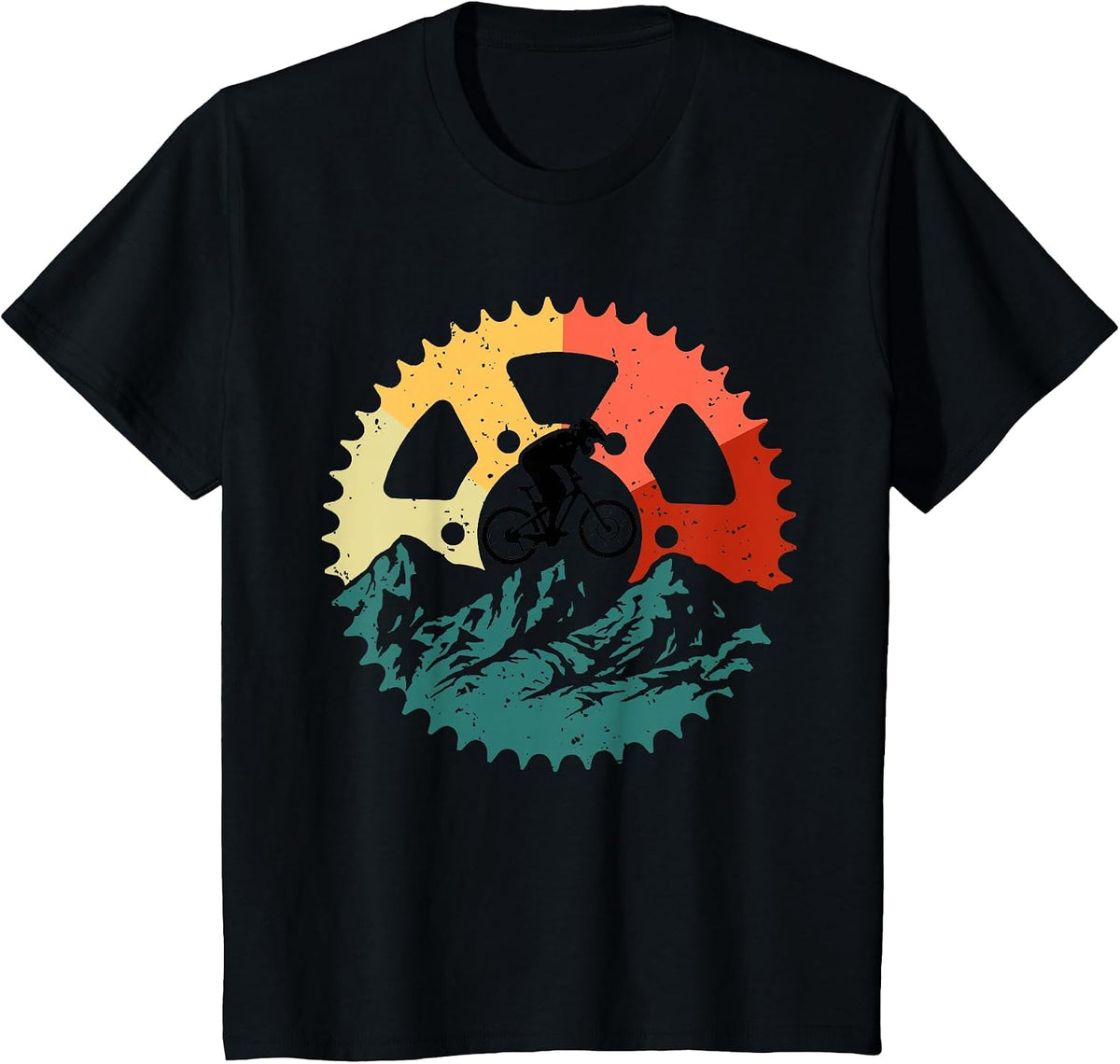 Vintage Mountain Biking Art for Mountain Biker Men Women T-Shirt - Black