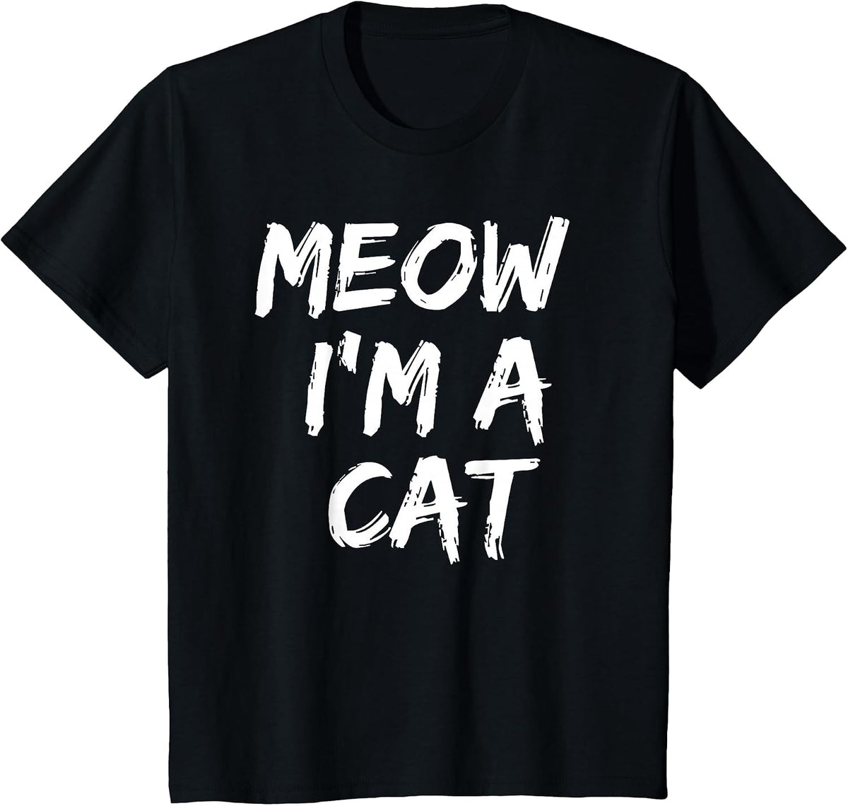 Funny Meow Cat Halloween Costume Style T-Shirt - Black