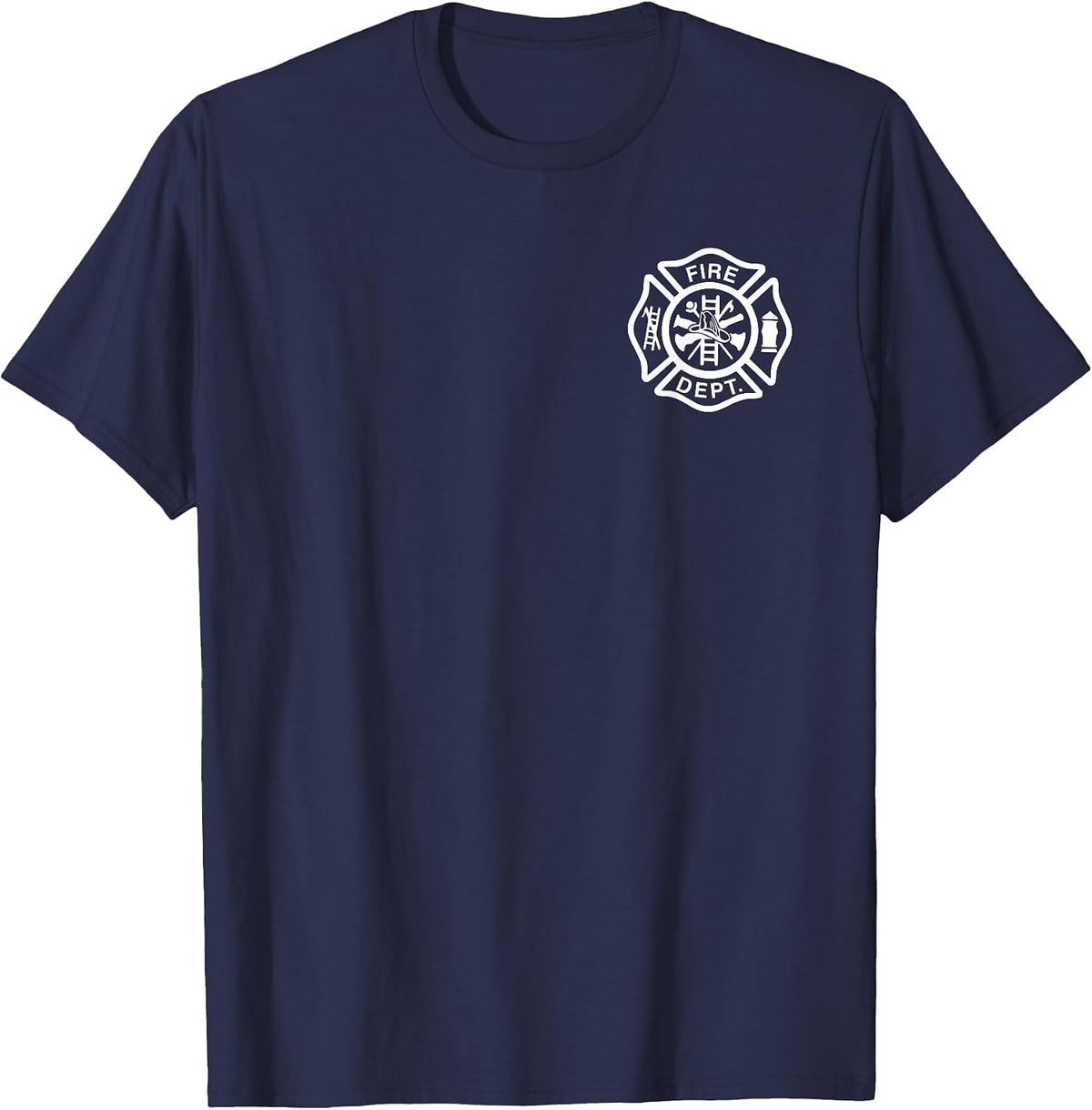 Fire Department Logo Uniform Fireman Symbol Firefighter Gear T-Shirt - Navy Blue