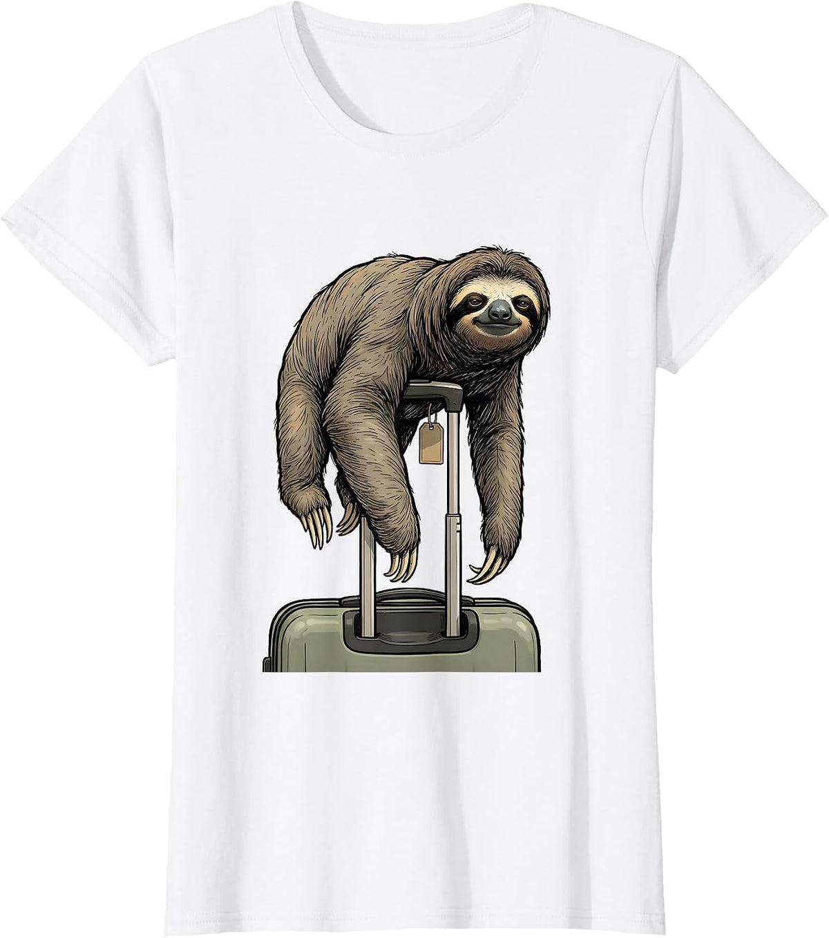 Women's Masked Sloth Chill Humor Novelty Gift T-Shirt - White