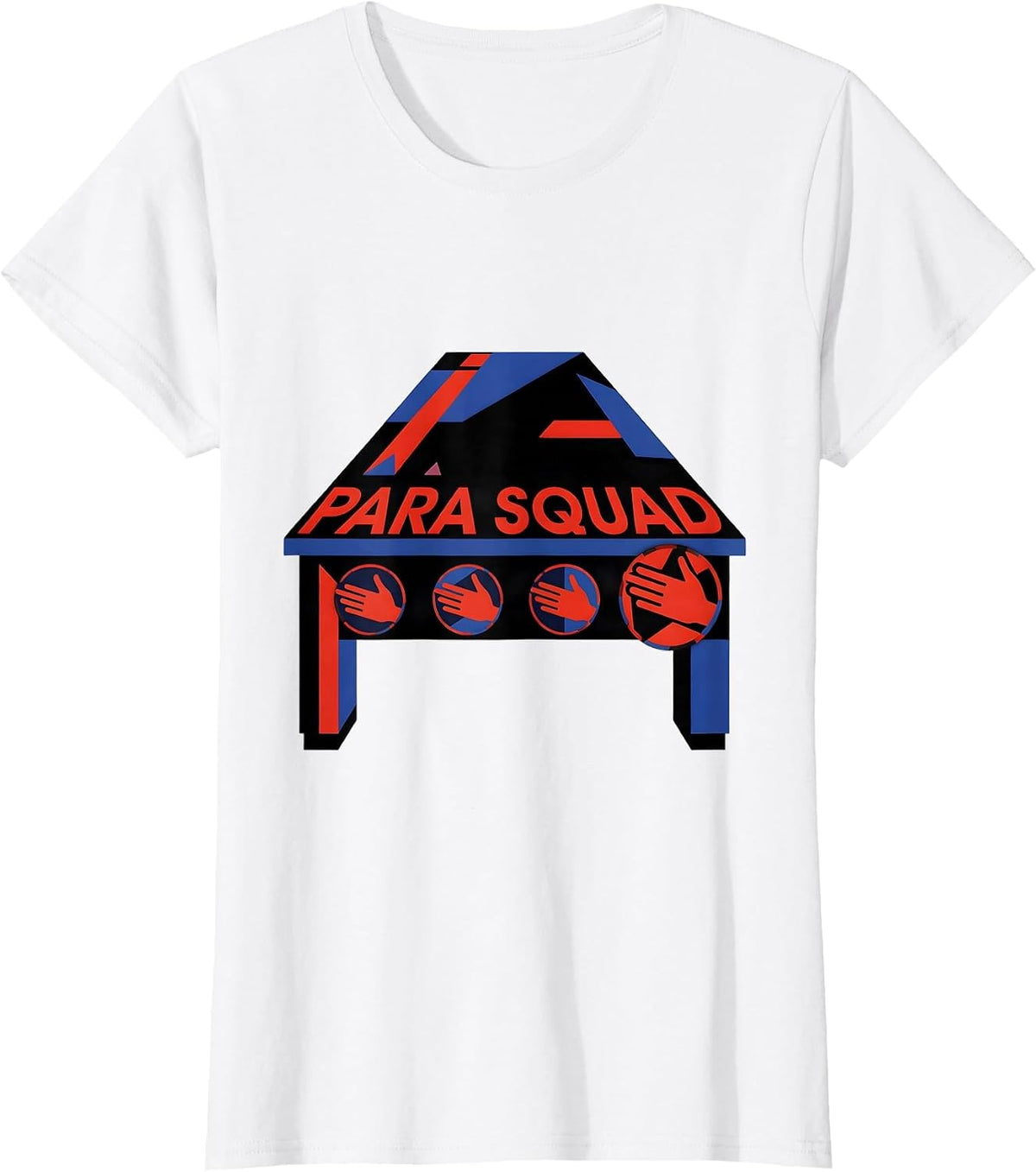 Para Squad Bauhaus Modernist Paraprofessional Teacher T-Shirt - White