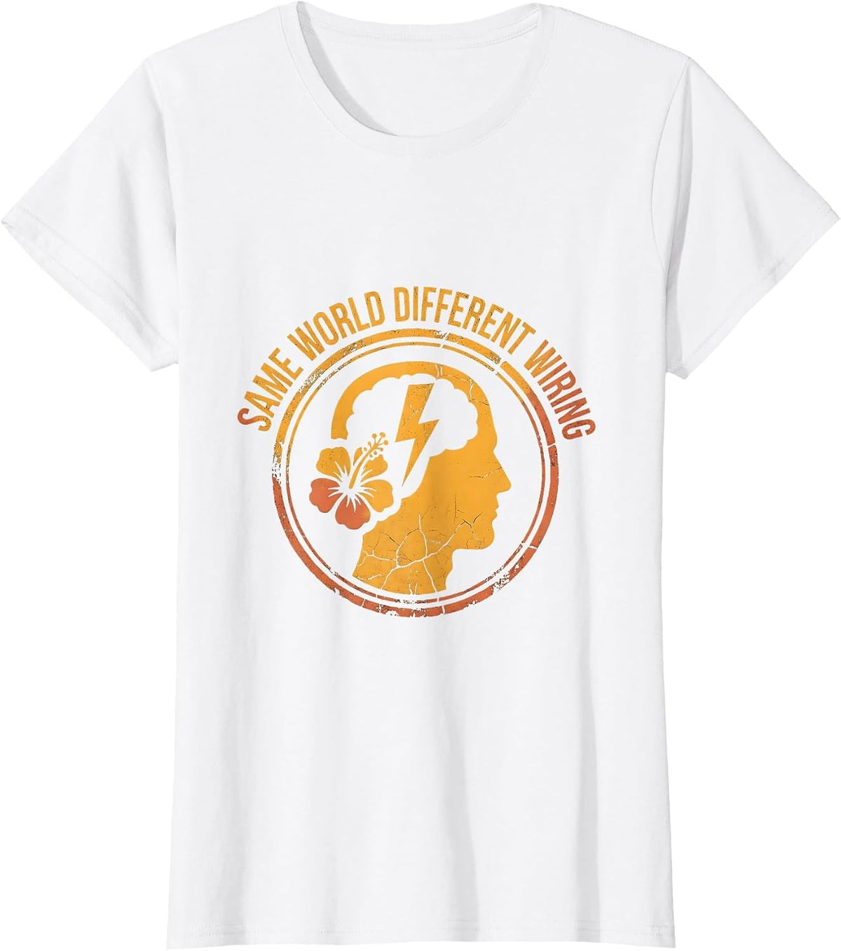 Same World Different Wiring Neurodiversity Design T-Shirt - White