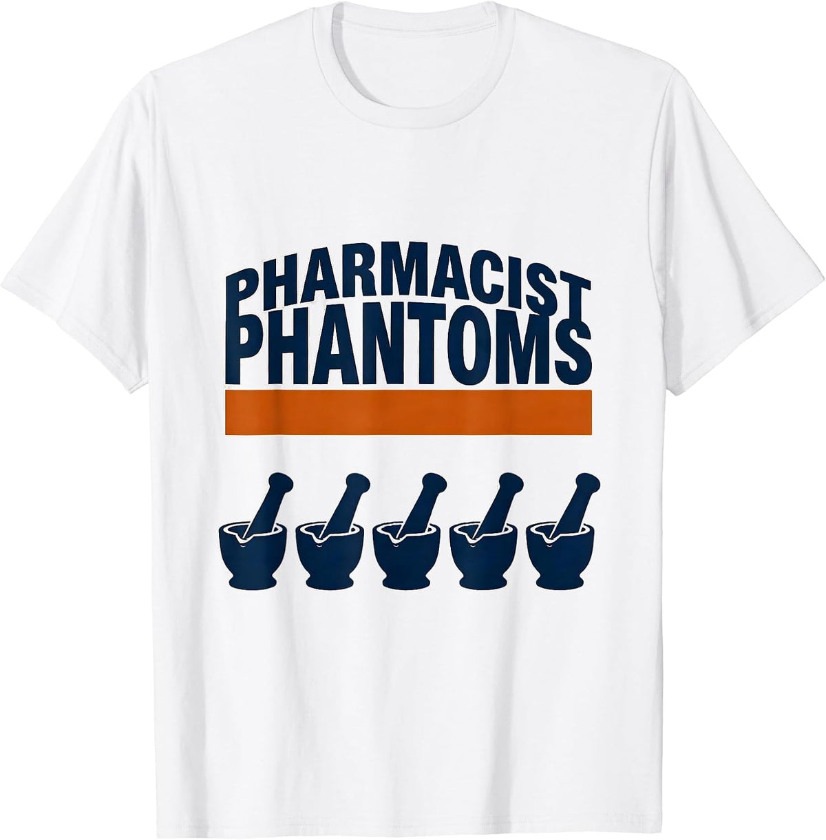 Men's Pharmacist Phantoms Sports Halloween Pharmacy Crew Halloween T-Shirt - White