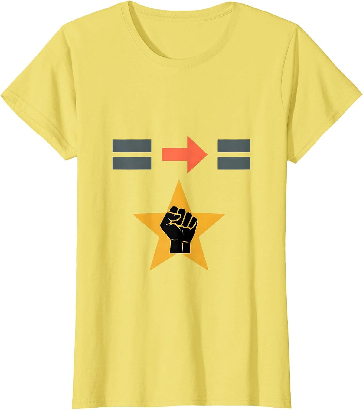 Women's Equality Greater Than Division Black History Symbol T-Shirt - Lemon Yellow